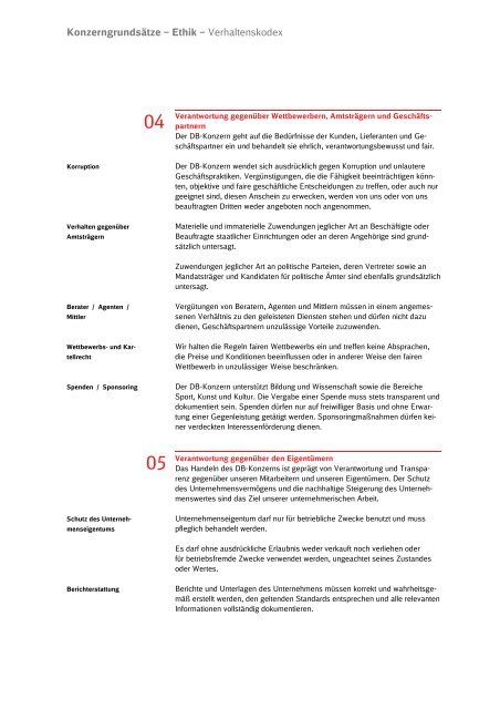 Konzerngrundsätze Ethik - DB Dialog