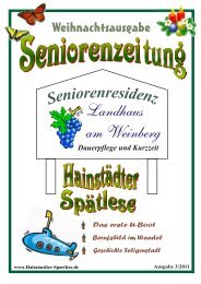 Hainstädter Spätlese - Seniorenresidenz Landhaus am Weinberg