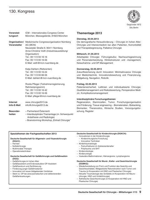 Mitteilungen der Deutschen Gesellschaft für Chirurgie 01/2013