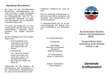 Info Schiedsverfahren - Gemeinde Großhansdorf