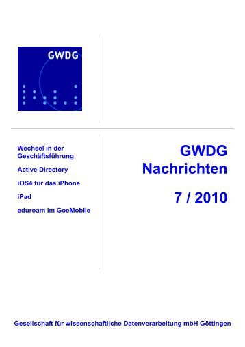 GWDG Nachrichten 7 / 2010