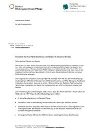 Infoschreiben FH Kalaidos und BZ Pflege vom 9. Mai 2012 - Berner ...