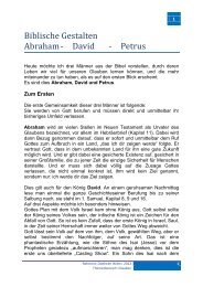 Biblische Gestalten Abraham - David - Petrus