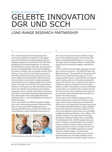 neue Ausgabe des SCCH Magazins downloaden - Software ...