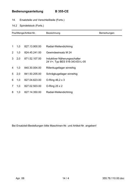 B 355-CE - Hunger Maschinen GmbH I Kaufering