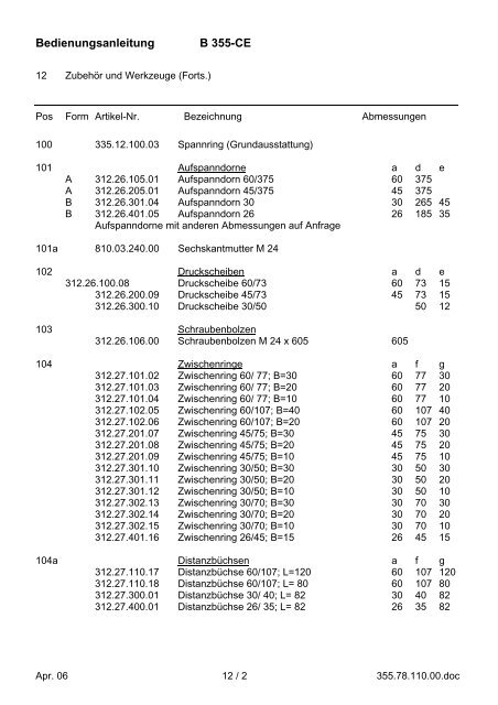 B 355-CE - Hunger Maschinen GmbH I Kaufering