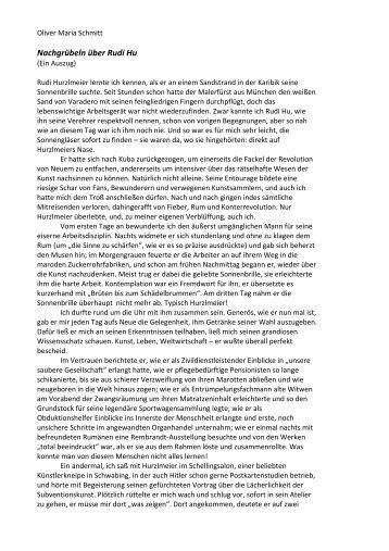 Oliver Maria Schmitt: Nachgrübeln über Rudi Hu (Ein Auszug) - Jena