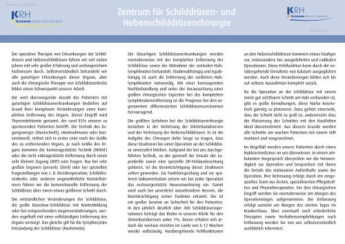 Infoflyer Schilddrüsenchirurgie - Klinikum Region Hannover GmbH