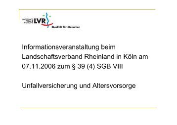 Informationsveranstaltung beim Landschaftsverband Rheinland in ...