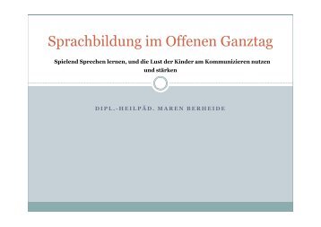 Spielend Sprechen lernen und die Lust der Kinder am Kommunizieren