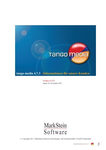 tango media Center - MarkStein Software
