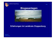 Erfahrungen mit Biogas - Landkreis Cloppenburg