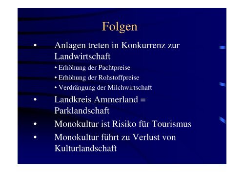 Erfahrungen mit Biogas - Landkreis Ammerland