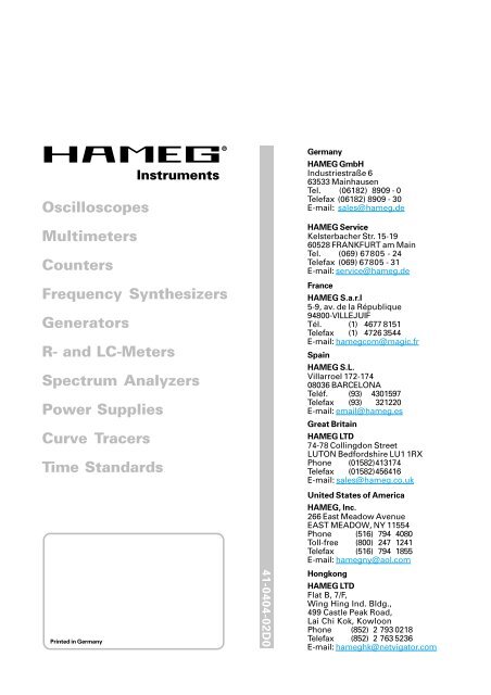 Oszilloskop HM404-2.02 - Hameg