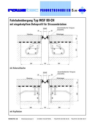 Fahrbahnübergänge kleinere Dehnfugen (PDF, 1.2 MB) - Rowatec AG