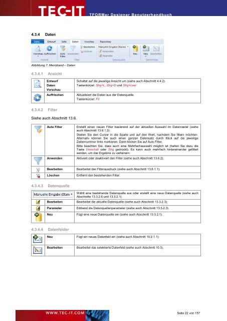 TFORMer Designer Benutzerhandbuch 7.5 - Tec-It