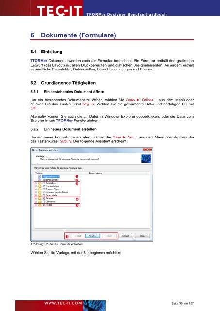 TFORMer Designer Benutzerhandbuch 7.5 - Tec-It