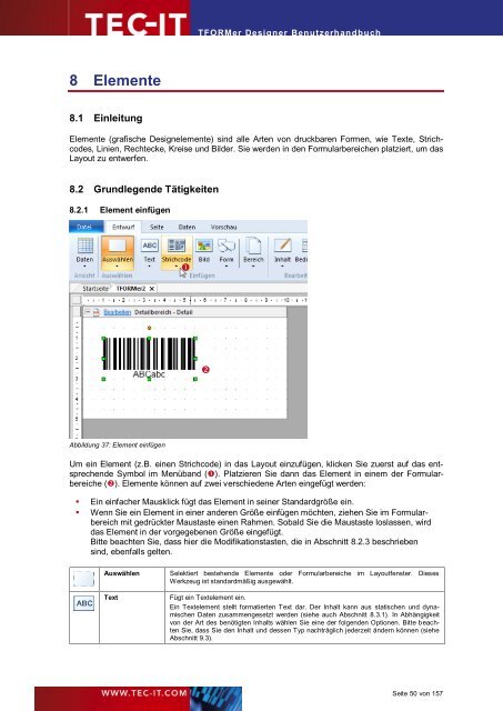 TFORMer Designer Benutzerhandbuch 7.5 - Tec-It