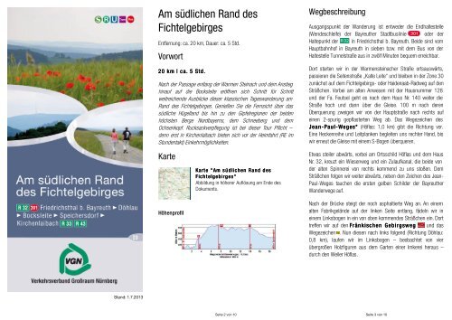 Am südlichen Rand des Fichtelgebirges - VGN