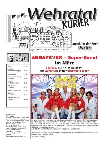 ABBAFEVER – Super-Event im März - Stadt Wehr