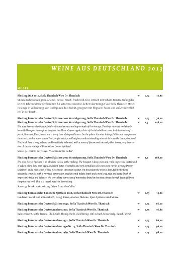 WEINE AUS DEUTSCHLAND 2013 - Walter & Benjamin