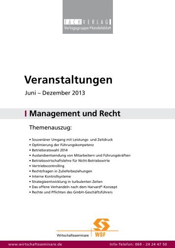 NEU! Gesamtprogramm Management und Recht - WSF ...