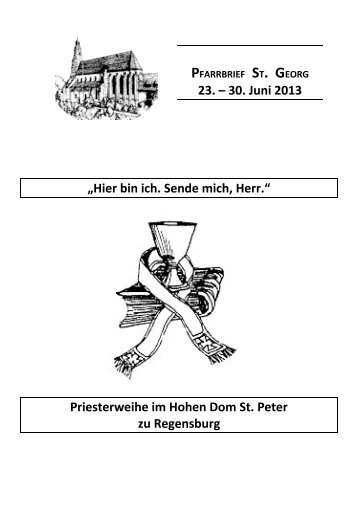 Priesterweihe im Hohen Dom St. Peter zu ... - Pfarrei St. Georg