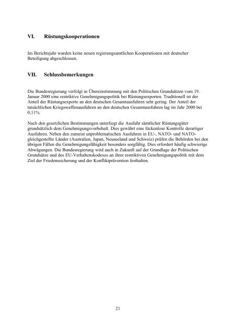 Rüstungsexportbericht 2000 - SIPRI