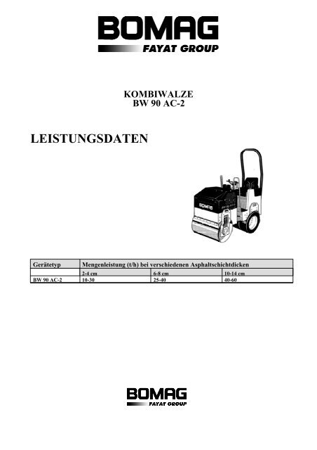 kombiwalze bw 90 ac-2 leistungsdaten - Buchberger GmbH Ingolstadt