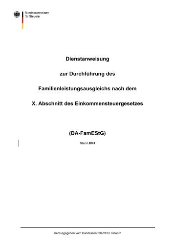 DA-FamEStG 2013 - Bundeszentralamt für Steuern