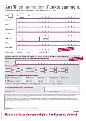 Zum Anmeldeformular - Cinemaxx