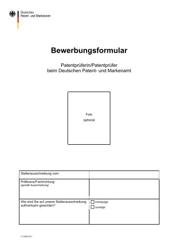 Bewerbungsformular - DPMA