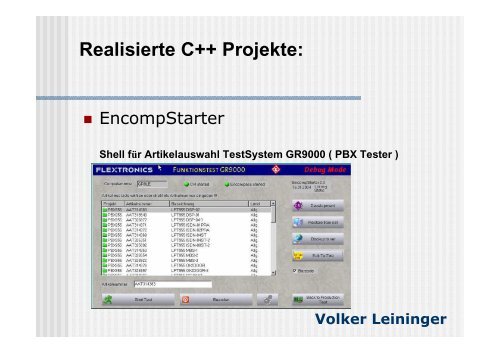 Realisierte C++ Projekte: