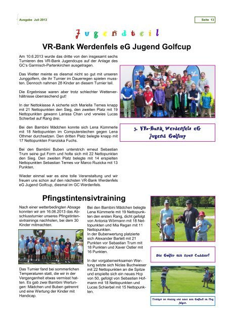 Infozeitschrift Juli 2013 - Golfclub Garmisch-Partenkirchen