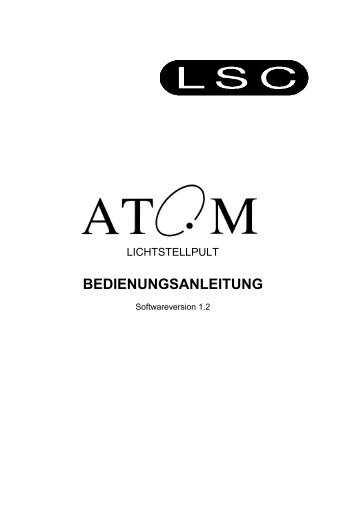 Atom Bedienungsanleitung - theatre lighting company