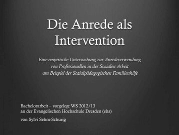 Die Anrede als Intervention - bei der IGfH