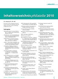 Inhaltsverzeichnis philatelie 2010