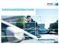 PARKRAUMÜBERWACHUNG - Apcoa Autoparking GmbH