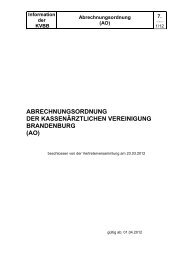 Abrechnungsordnung - Kassenärztliche Vereinigung Brandenburg