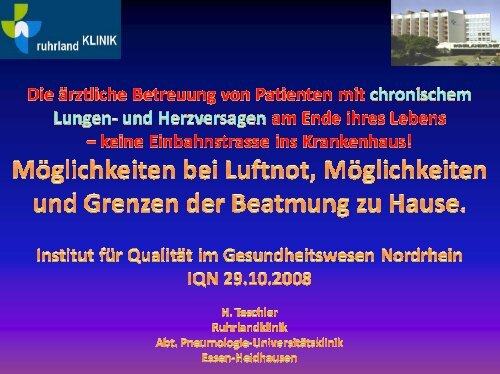 Die ärztliche Begleitung der Patienten im Krankenhaus mit dem ...