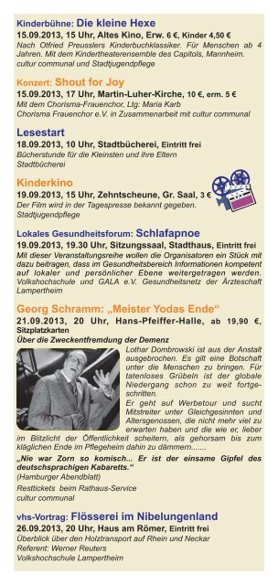 Aktuelles Programm - Stadt Lampertheim