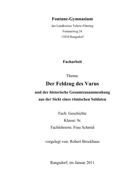 Der Feldzug des Varus Fertig.pdf - Fontane-Gymnasium