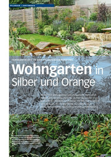 Wohngarten in Silber und Orange - die Bäumler