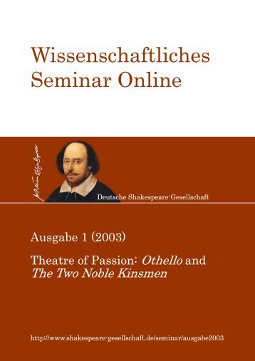 Wissenschaftliches Seminar Online 1 (2003) - Shakespeare ...