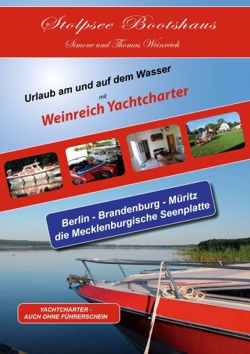 Weinreich Yachtcharter - Stolpsee Bootshaus in Himmelpfort