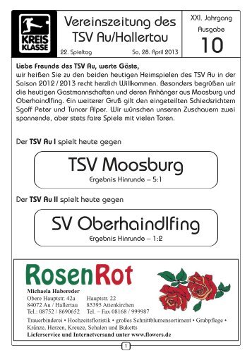 Zeitung vom 28.04.2013 - TSV Au id Hallertau