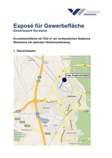 Exposé für Gewerbefläche - Stadtwerke Weinheim