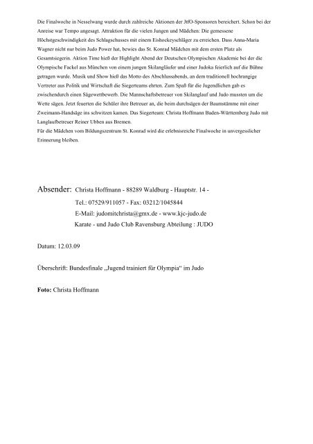 2009-03-06 -Bericht- JtfO Bundesfinale - Mädchen