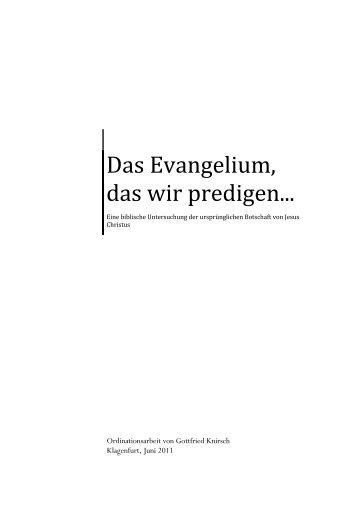 Das Evangelium, das wir predigen... - Crossnet