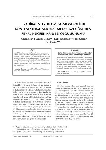 radikal nefrektomi sonrası soliter kontralateral adrenal metastazı ...